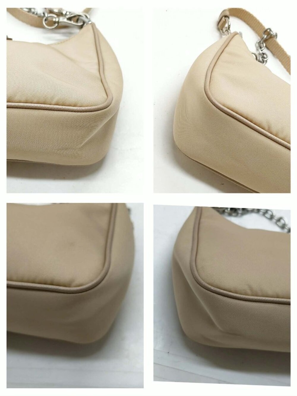 Authentic Prada Nylon Shoulder Bag Chain Strap Mini Hobo Bag - Picture 10 of 16